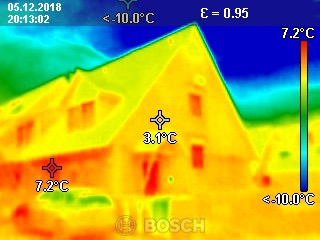 Wärmebild eines Hauses